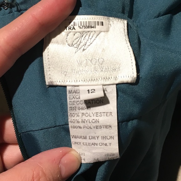 WToo Tuxedo Halter Backless Dress in Foliage Sz 12 - Picture 4 of 5